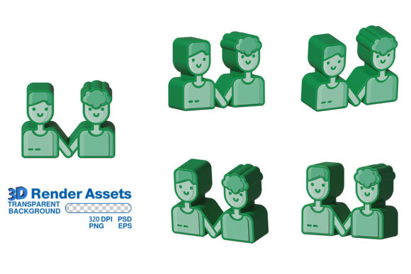 3D Coffee Shop Assets: Vector & Family Renders