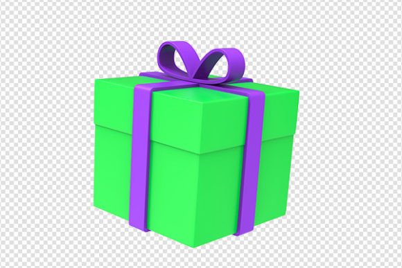 Cartoon 3D Christmas Gift Box Rendering