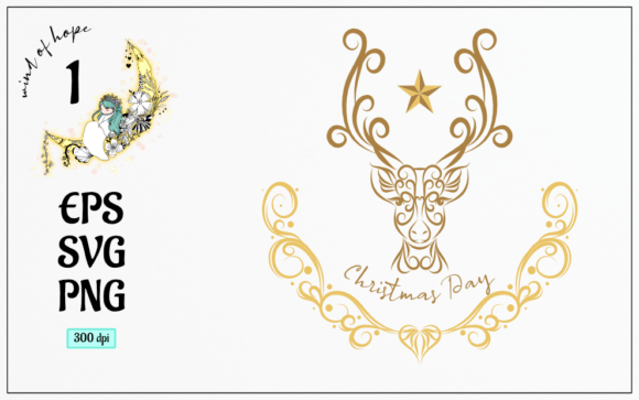 Christmas Reindeer Swirl Calligraphic: Elevating Holiday Designs with Elegant Vector Art