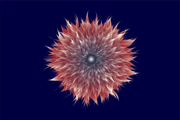 Flower in Red and Blue Color Design