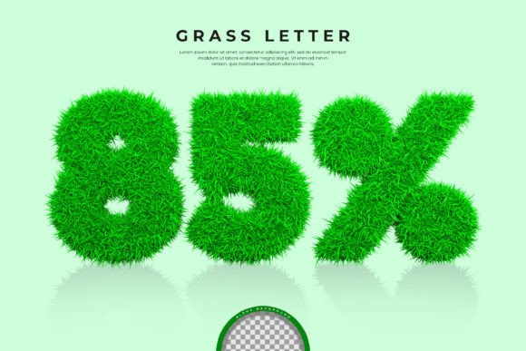 Green Grass 3D Text Render: 85% Off Deal